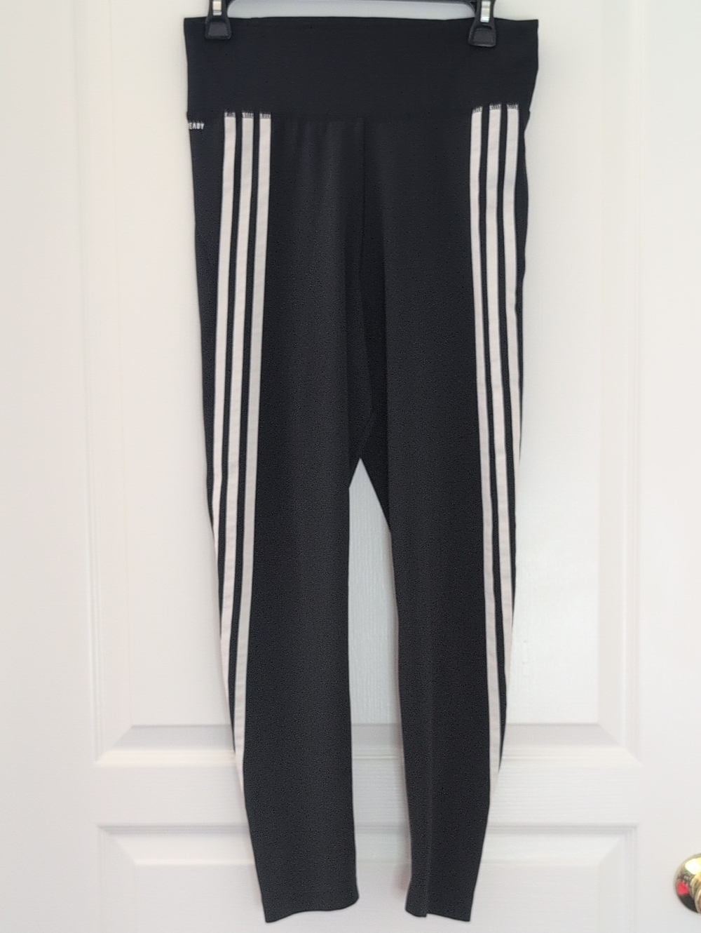 adidas Women's Black Leggings with White 3-Stripes